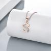 YFN Initial Pendant Necklace In Sterling Silver With Cubic Zirconial 26 Letter Alphabet Jewelry for Women