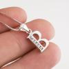 YFN Initial Pendant Necklace Sterling Silver with Cubic Zirconial 26 Letter Alphabet Jewelry Gifts for Women(Alphabet B)