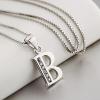 YFN Initial Pendant Necklace Sterling Silver with Cubic Zirconial 26 Letter Alphabet Jewelry Gifts for Women(Alphabet B)