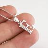 YFN Initial Pendant Necklace Sterling Silver with Cubic Zirconial 26 Letter Alphabet Jewelry Gifts for Women(Alphabet E)