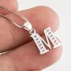 YFN Initial Pendant Necklace Sterling Silver with Cubic Zirconial 26 Letter Alphabet Jewelry Gifts for Women(Alphabet M)