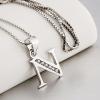 YFN Initial Pendant Necklace Sterling Silver with Cubic Zirconial 26 Letter Alphabet Jewelry Gifts for Women(Alphabet N)