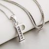 YFN Initial Pendant Necklace Sterling Silver with Cubic Zirconial 26 Letter Alphabet Jewelry Gifts for Women(Alphabet P)