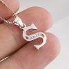 YFN Initial Pendant Necklace Sterling Silver with Cubic Zirconial 26 Letter Alphabet Jewelry Gifts for Women(Alphabet S)