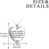 YFN Mom & Sister Necklace, Sterling Silver Heart Pendant Jewelry, Wife/Girlfriend Birthday Gift(White)