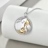 YFN Mother’s Day Gifts Sterling Silver Mother daughter Pendant Necklace Mom Jewelry for Women Mama Daughter(Gold Moon)