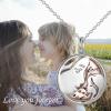 YFN Mother’s Day Gifts Sterling Silver Mother daughter Pendant Necklace Mom Jewelry for Women Mama Daughter(Rose Gold Moon)