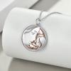 YFN Mother’s Day Gifts Sterling Silver Mother daughter Pendant Necklace Mom Jewelry for Women Mama Daughter(Rose Gold Moon)