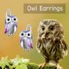 YFN Owl Earrings for Women Sterling Silver Cat Earrings for Cat Lovers Gift Drop Leverback Earrings for Girls(Owl Earrings)
