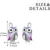 YFN Owl Earrings for Women Sterling Silver Cat Earrings for Cat Lovers Gift Drop Leverback Earrings for Girls(Owl Earrings)