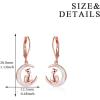 YFN Rose Cat Moon Opal Earrings Sterling Silver Cat Lovers Gift Drop Dangle Earrings for Women