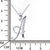 YFN S925 Sterling Silver Cubic Zirconia 26 Letters Alphabet Pendant Necklace