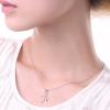 YFN S925 Sterling Silver Cubic Zirconia 26 Letters Alphabet Pendant Necklace