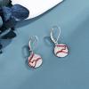 YFN Sports Jewelry Earrings 925 Sterling Silver Baseball Softball Basketball Rugby Football Tennis Volleyball Earrings for Women and Sports Fans Gifts(silver)