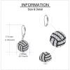 YFN Sports Jewelry Earrings 925 Sterling Silver Baseball Softball Basketball Rugby Football Tennis Volleyball Earrings for Women and Sports Fans Gifts(white volleyball)