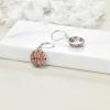 YFN Sports Jewelry Earrings 925 Sterling Silver Baseball Softball Basketball Rugby Football Tennis Volleyball Earrings for Women and Sports Fans Gifts(orange basketball)