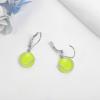 YFN Sports Jewelry Earrings 925 Sterling Silver Baseball Softball Basketball Rugby Football Tennis Volleyball Earrings for Women and Sports Fans Gifts(green tennis)