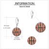 YFN Sports Jewelry Earrings 925 Sterling Silver Baseball Softball Basketball Rugby Football Tennis Volleyball Earrings for Women and Sports Fans Gifts(orange basketball)