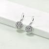 YFN Sports Jewelry Earrings 925 Sterling Silver Baseball Softball Basketball Rugby Football Tennis Volleyball Earrings for Women and Sports Fans Gifts(white volleyball)