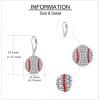 YFN Sports Jewelry Earrings 925 Sterling Silver Baseball Softball Basketball Rugby Football Tennis Volleyball Earrings for Women and Sports Fans Gifts(white red baseball)