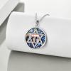 YFN Star of David Necklace Sterling Silver Jewish Christian Jewelry Gifts with 18″ Chain(Star of David Necklace with Abalone)