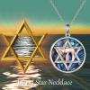 YFN Star of David Necklace Sterling Silver Jewish Christian Jewelry Gifts with 18″ Chain(Star of David Necklace with Abalone)