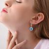 YFN Sterling Silver Created Oval Cut Birthstone Drop Dangle Women Leverback Earrings Gifts for Women Mom(December Birthstone Earrings)