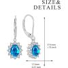 YFN Sterling Silver Created Oval Cut Birthstone Drop Dangle Women Leverback Earrings Gifts for Women Mom(December Birthstone Earrings)