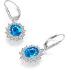YFN Sterling Silver Created Oval Cut Birthstone Drop Dangle Women Leverback Earrings Gifts for Women Mom(December Birthstone Earrings)