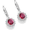 YFN Sterling Silver Created Oval Cut Birthstone Drop Dangle Women Leverback Earrings Gifts for Women Mom(July Birthstone Earring)