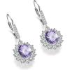 YFN Sterling Silver Created Oval Cut Birthstone Drop Dangle Women Leverback Earrings Gifts for Women Mom(June Birthstone Earring for Women)