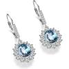 YFN Sterling Silver Created Oval Cut Birthstone Drop Dangle Women Leverback Earrings Gifts for Women Mom(March Birthstone Earring)