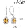 YFN Sterling Silver Created Oval Cut Birthstone Drop Dangle Women Leverback Earrings Gifts for Women Mom(November Birthstone Earrings)