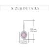 YFN Sterling Silver Created Oval Cut Birthstone Drop Dangle Women Leverback Earrings Gifts for Women Mom(Rose Quartz Earrings)