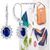 YFN Sterling Silver Created Oval Cut Birthstone Drop Dangle Women Leverback Earrings Gifts for Women Mom(September-Sapphire Earrings)
