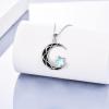 YFN Sterling Silver Irish Celtic Knot Triquetra Trinity Vintage Viking Jewelry for Women Men(Moon Star)