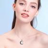 YFN Sterling Silver Irish Celtic Knot Triquetra Trinity Vintage Viking Jewelry for Women Men(Moon Star)