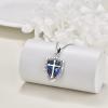 YFN Sterling Silver St Michael/St Christopher/Jesus/Virgin Mary Necklace for Men Women Catholic/Protector/Talisman Michael Archangel Medal Necklace Jewelry 18+2″(Cross Necklace for Men)