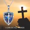 YFN Sterling Silver St Michael/St Christopher/Jesus/Virgin Mary Necklace for Men Women Catholic/Protector/Talisman Michael Archangel Medal Necklace Jewelry 18+2″(Cross Necklace for Men)