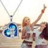 YFN Sterling Silver Tree of Life Abalone/Turquoise Pendant Necklace – Sister Gift for Birthday or Any Occasion(Blue Crystal- Sister Necklace)