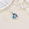 YFN Sterling Silver Tree of Life Abalone/Turquoise Pendant Necklace – Sister Gift for Birthday or Any Occasion(Blue Crystal- Sister Necklace)