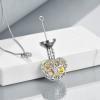 YFN Tree of Life Urn Necklace for Ashes Heart Cremation Jewelry Sterling Silver with Blue Crystal with Funnel Filler Jewelry Gifts for Women(AB Crystal-Urn Necklace for Women)