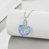 YFN Tree of Life Urn Necklace for Ashes Heart Cremation Jewelry Sterling Silver with Blue Crystal with Funnel Filler Jewelry Gifts for Women(Aquamarine-Urn Jewelry)