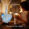YFN Tree of Life Urn Necklace for Ashes Heart Cremation Jewelry Sterling Silver with Blue Crystal with Funnel Filler Jewelry Gifts for Women(Aquamarine-Urn Jewelry)