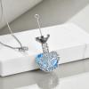 YFN Tree of Life Urn Necklace for Ashes Heart Cremation Jewelry Sterling Silver with Blue Crystal with Funnel Filler Jewelry Gifts for Women(Aquamarine-Urn Jewelry)