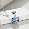 YFN Tree of Life Urn Necklace for Ashes Heart Cremation Jewelry Sterling Silver with Blue Crystal with Funnel Filler Jewelry Gifts for Women(Blue-Urn Necklace for Ashes)