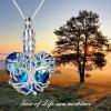 YFN Tree of Life Urn Necklace for Ashes Heart Cremation Jewelry Sterling Silver with Blue Crystal with Funnel Filler Jewelry Gifts for Women(Blue-Urn Necklace for Ashes)
