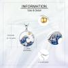 YFN Wave Necklace Sterling Silver Ocean Wave Pendant Necklace Beach Jewelry for Women Gifts(Blue Wave Necklace)