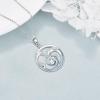 YFN Wave Necklace Sterling Silver Ocean Wave Pendant Necklace Beach Jewelry for Women Gifts(Moonstone Wave)