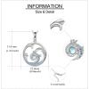 YFN Wave Necklace Sterling Silver Ocean Wave Pendant Necklace Beach Jewelry for Women Gifts(Moonstone Wave)